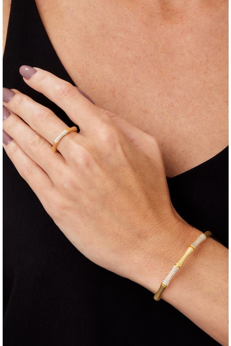 Bamboo Pave Cuff & Ring Set, Alternate, color, YELLOW