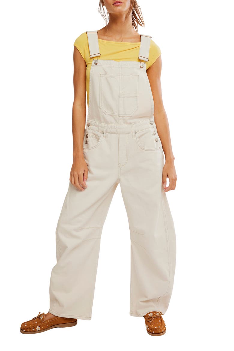 We The Free Good Luck Denim Overalls, Main, color, MILK