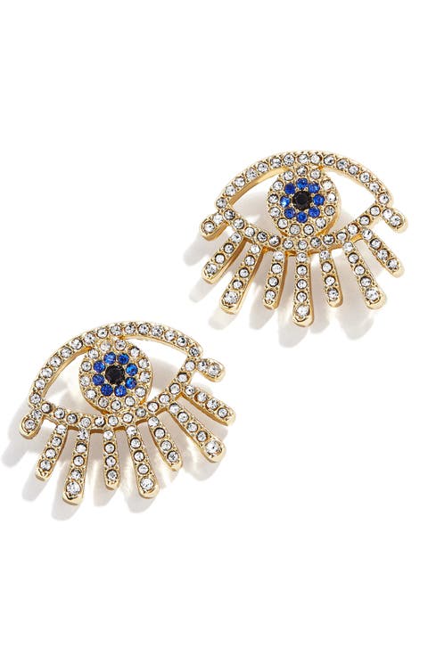Evil Eye Crystal Earrings