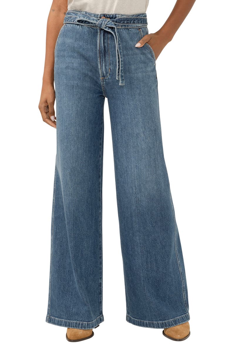 Silver Jeans Co. Highly Desirable Belted High Waist Wide Leg Jeans, Main, color, Rhythm