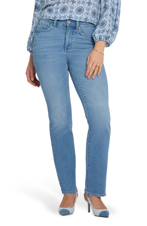 Marilyn High Waist Straight Leg Jeans (Riverbridge) (Petite)
