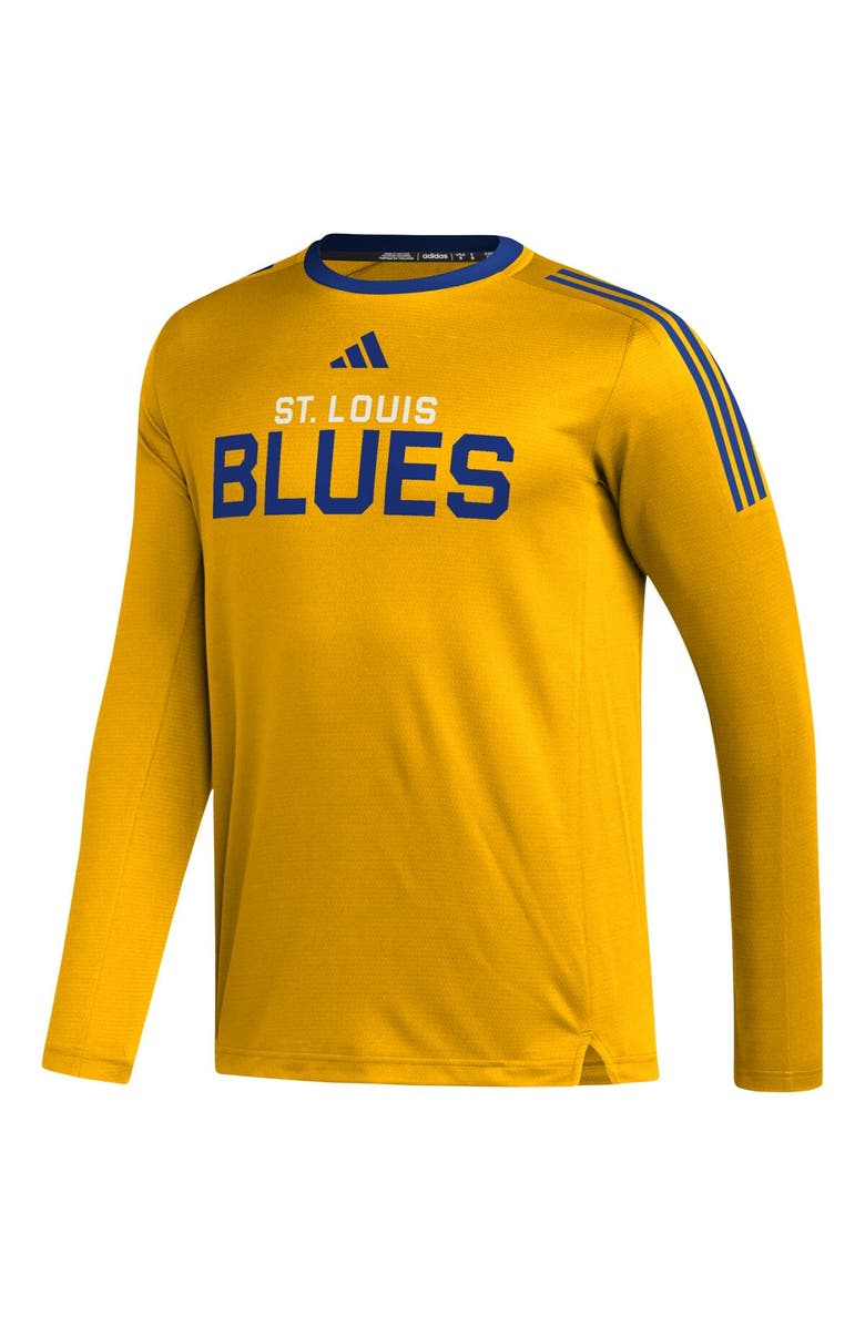 adidas Men's adidas Gold St. Louis Blues AEROREADY<sup>®</sup> Long Sleeve T-Shirt, Alternate, color, 