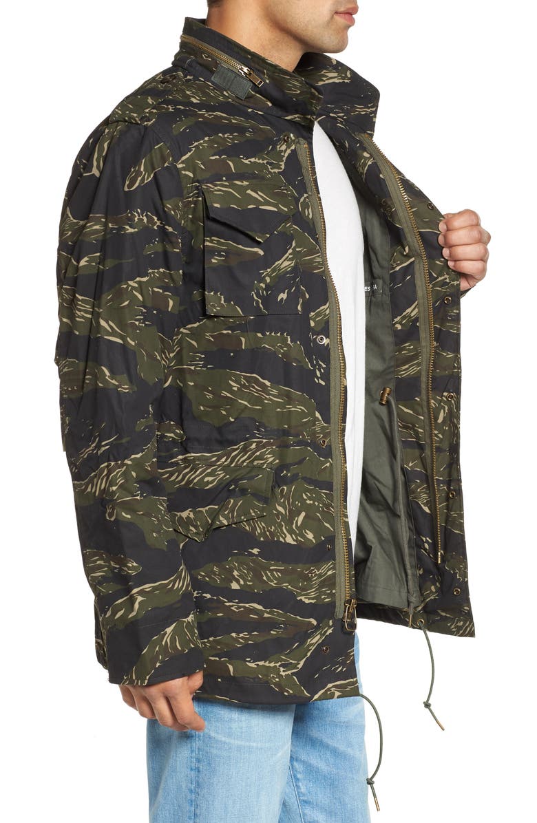 Alpha Industries M-65 Defender Waxed Camo Field Jacket, Alternate, color, 