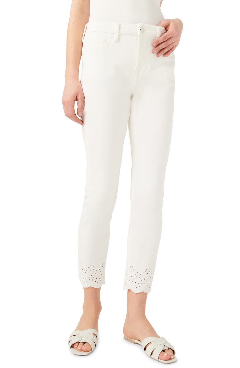 JEN7 by 7 For All Mankind JEN7 High Waist Eyelet Hem Ankle Skinny Jeans, Main, color,