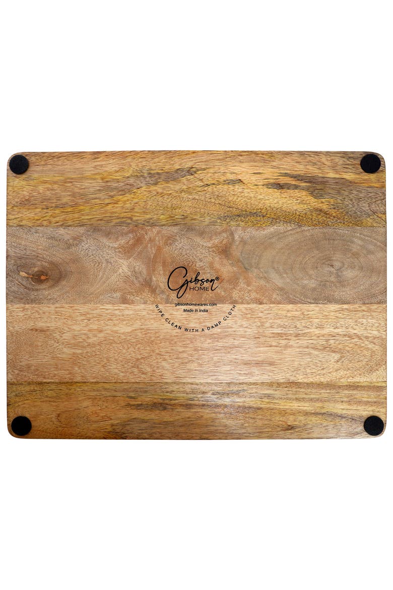 16 Inch Duo Tone Rectangular Wood Serving Platter, Alternate, color, White