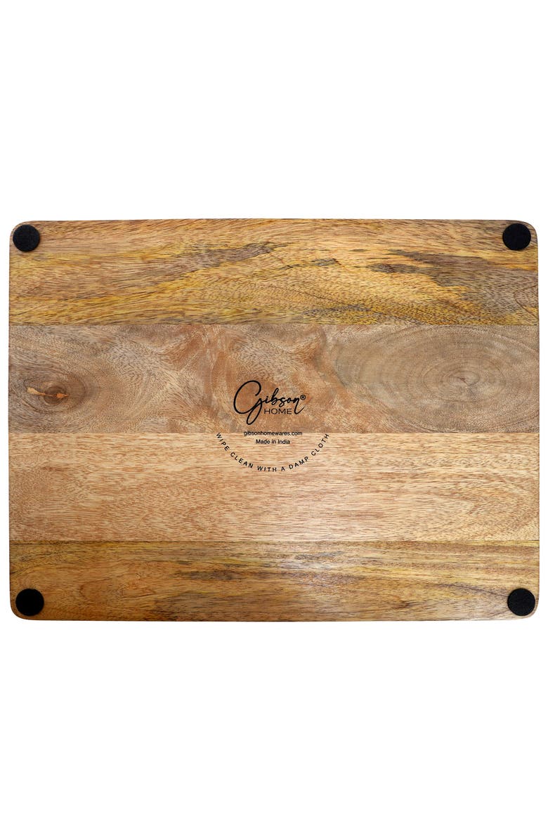 Gibson Home 16 Inch Duo Tone Rectangular Wood Serving Platter, Alternate, color, White