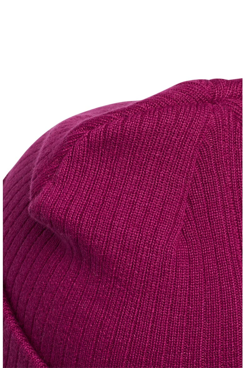 Logo Rib Beanie, Alternate, color, POWER BERRY PURPLE