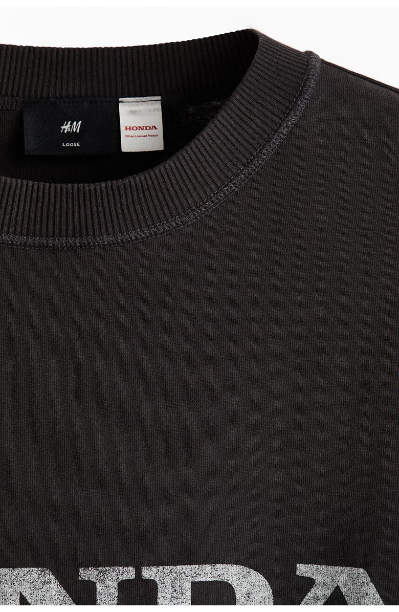 H&M Loose Fit Printed T-shirt, Alternate, color, Black/Honda