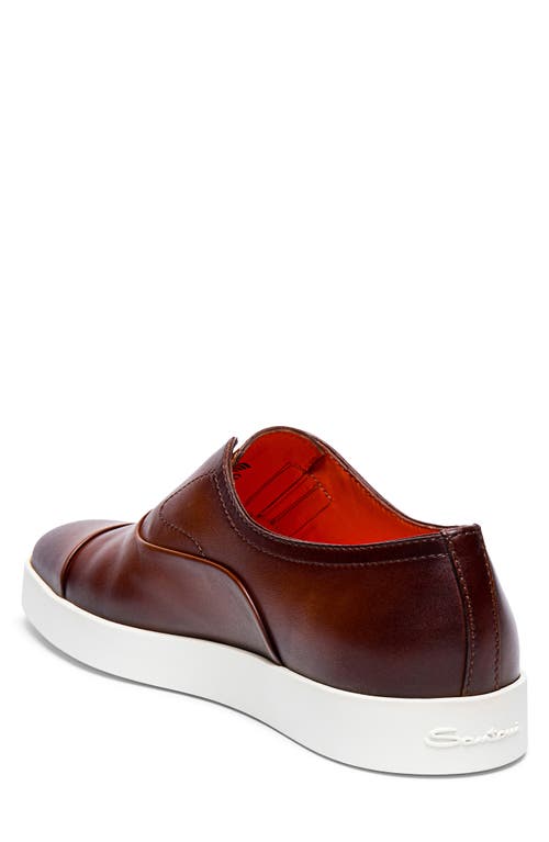 Santoni Money Oxford Sneaker In Brown