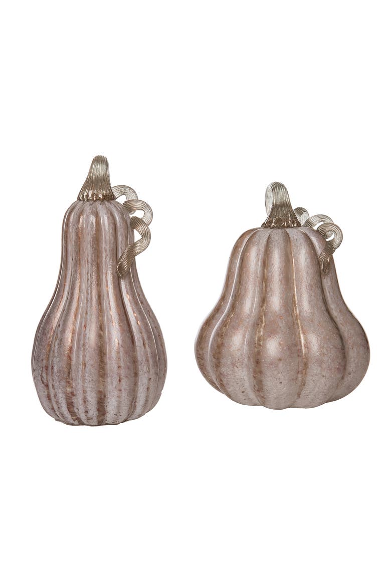 Pink Harvest Pumpkins with Crackle Detail Set of 2, Alternate, color, Pink