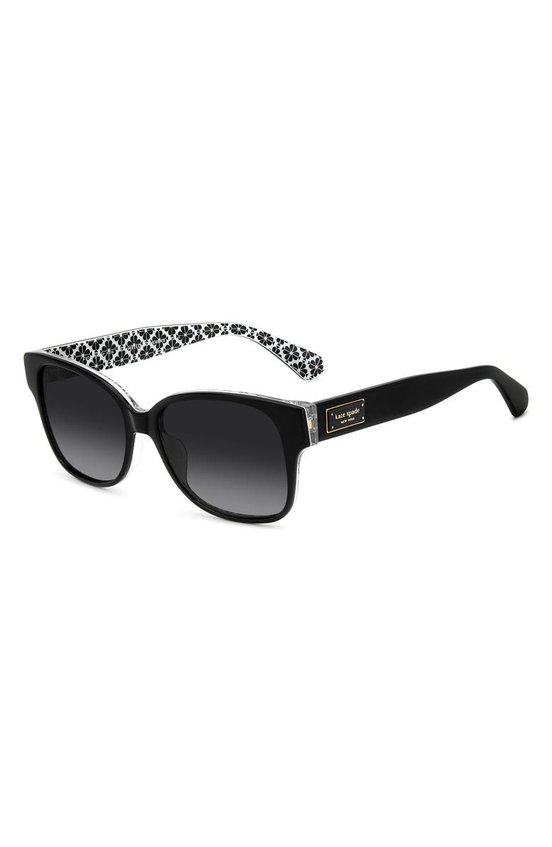 Kate Spade New York trulee 55mm gradient polarized square sunglasses, Alternate, color, Black/ Grey Sf Polar
