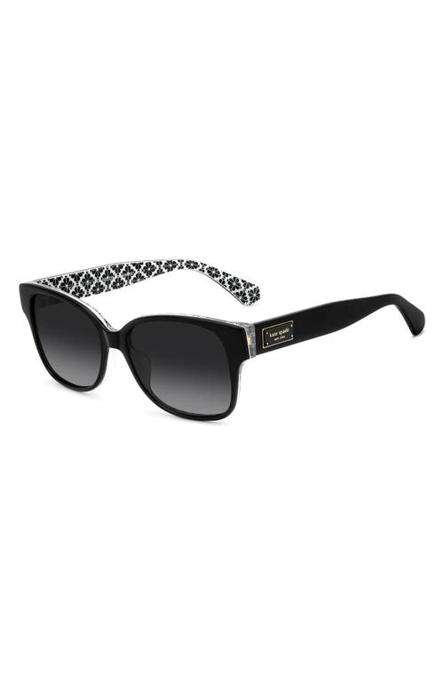 Kate Spade New York Trulee 55mm Gradient Polarized Square Sunglasses In Black/grey Sf Polar