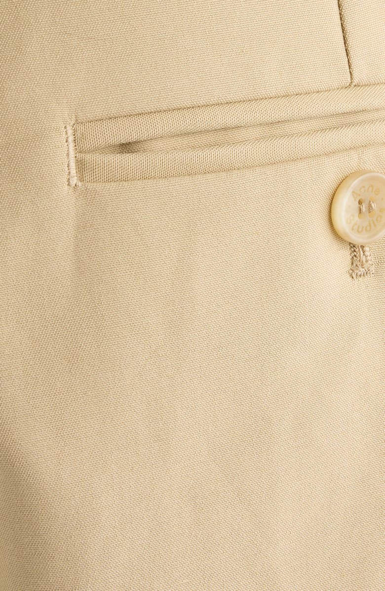 Acne Studios Pommy Tailored Organic Cotton Satin Wide Leg Trousers, Alternate, color, Beige