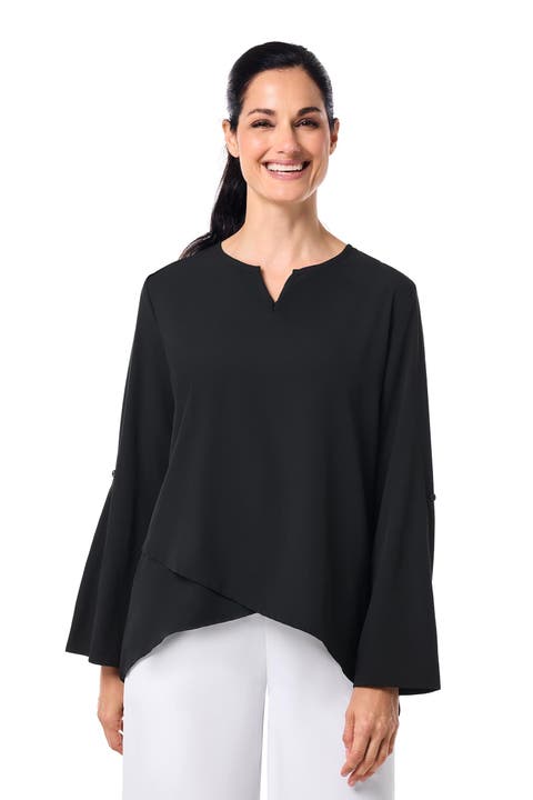 Women's Santa Barbara Tunic Top with Roll-Up Sleeves, UPF 50+ Sun Protection