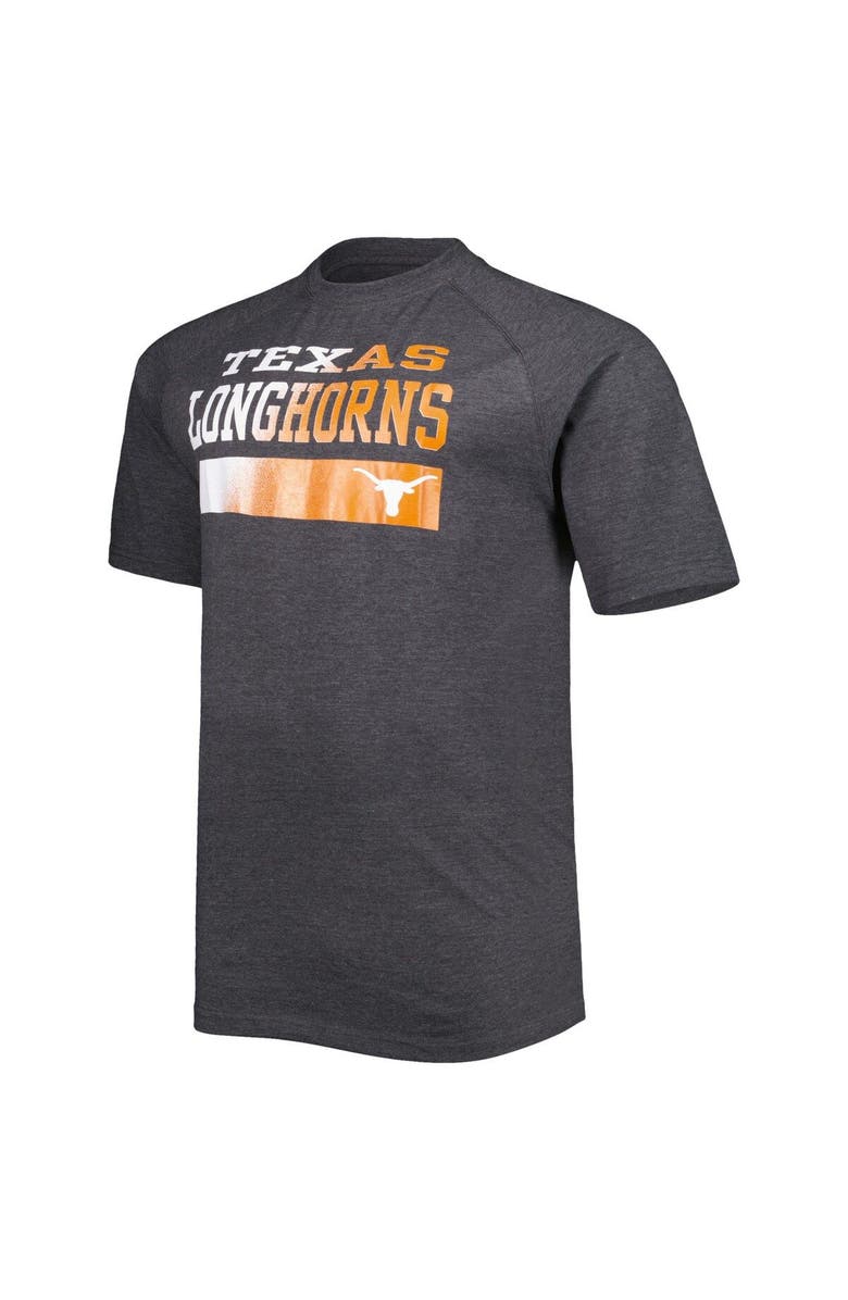 PROFILE Men's Charcoal Texas Longhorns Big & Tall Raglan T-Shirt, Alternate, color,