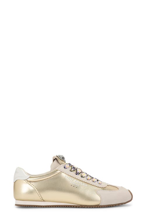 Kurt Geiger Metallic Leather Islington Low-top Sneakers In Gold
