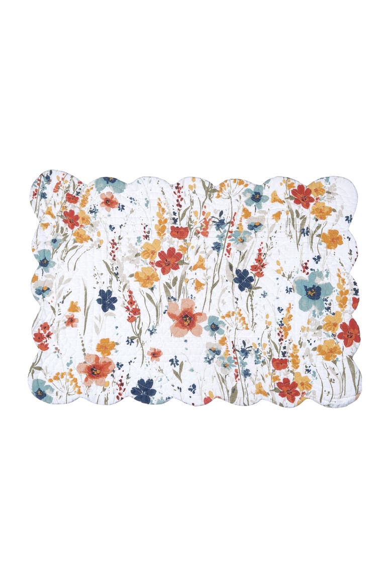 Sheila Wildflower Placemats Set of 6 All Seasons Floral Flowers Watercolor, 13" x 19", Alternate, color, Yellow