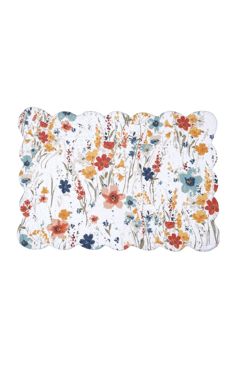 C&F Home Sheila Wildflower Placemats Set of 6 All Seasons Floral Flowers Watercolor, 13" x 19", Alternate, color, Yellow