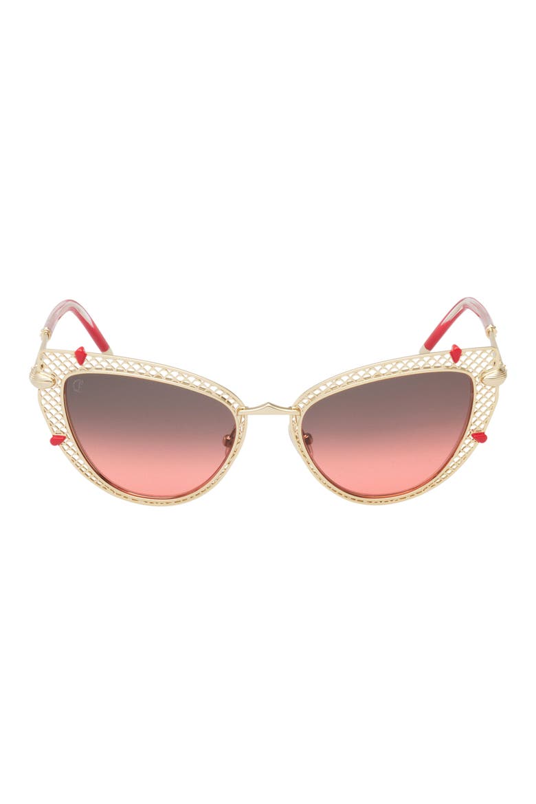 Dolly 54mm Cat Eye Sunglasses, Main, color, SHINY PALE GOLD / ZEISS EXCLUSIVE LENS RED GRADIENT