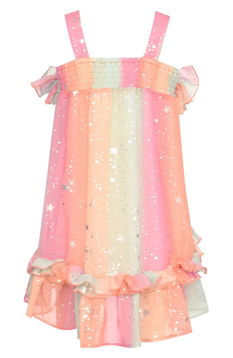 Baby Sara Kids' Ruffle Empire Waist Dress, Alternate, color, Pink Multi