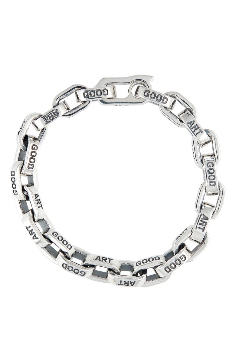 Good Art Hlywd Men's Gordo Pequeno Good Art Sterling Silver Bracelet, Main, color, Silver