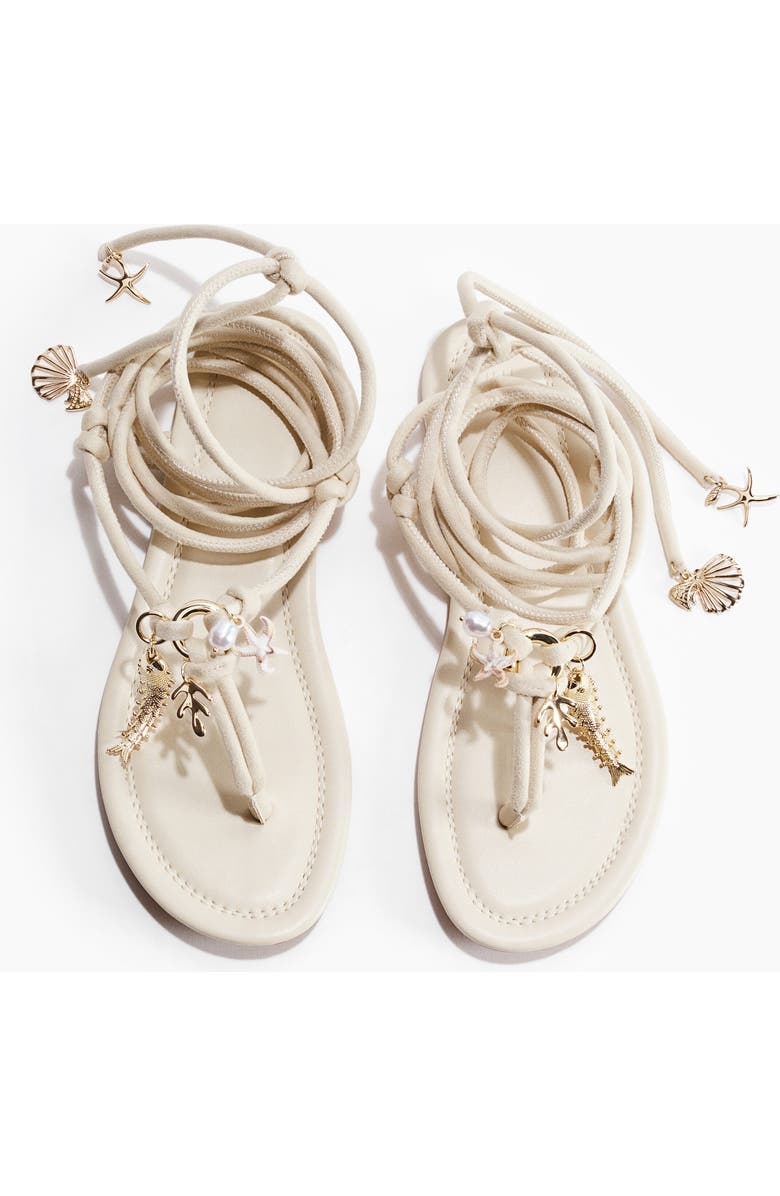 H&M Strappy Sandals, Alternate, color, Cream