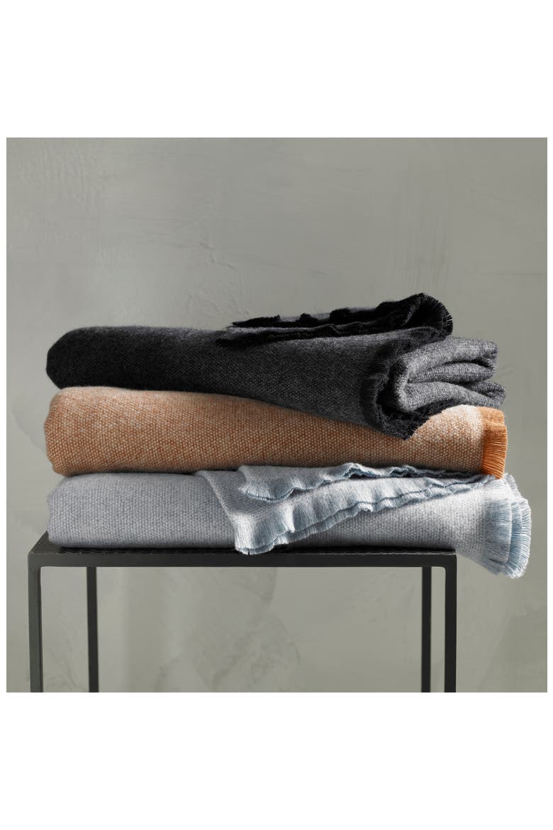 Agnes Cotton & Cashmere Throw Blanket, Alternate, color, BLUE/ BLACK