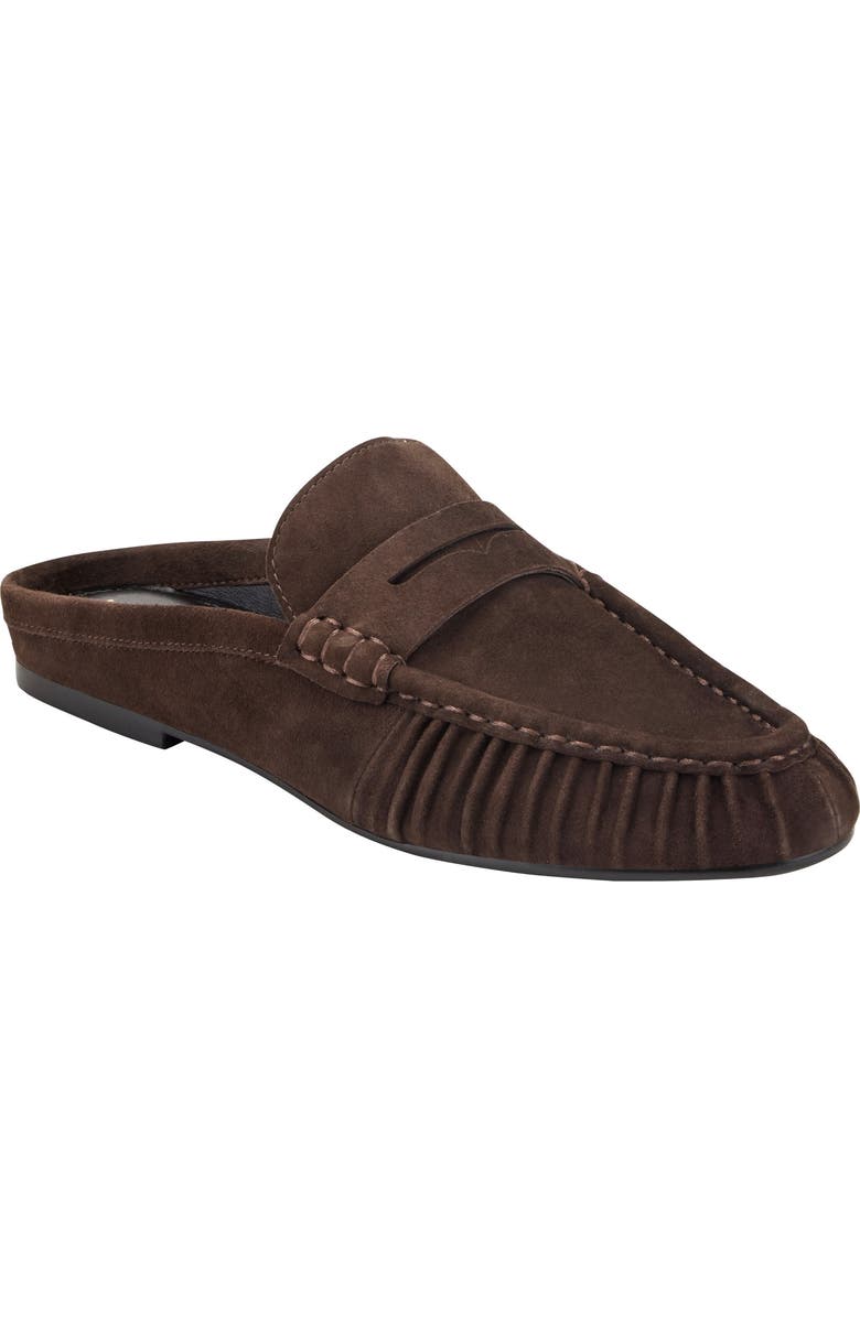 Marc Fisher LTD Jaynie Almond Toe Loafer Mule, Main, color, Dark Brown