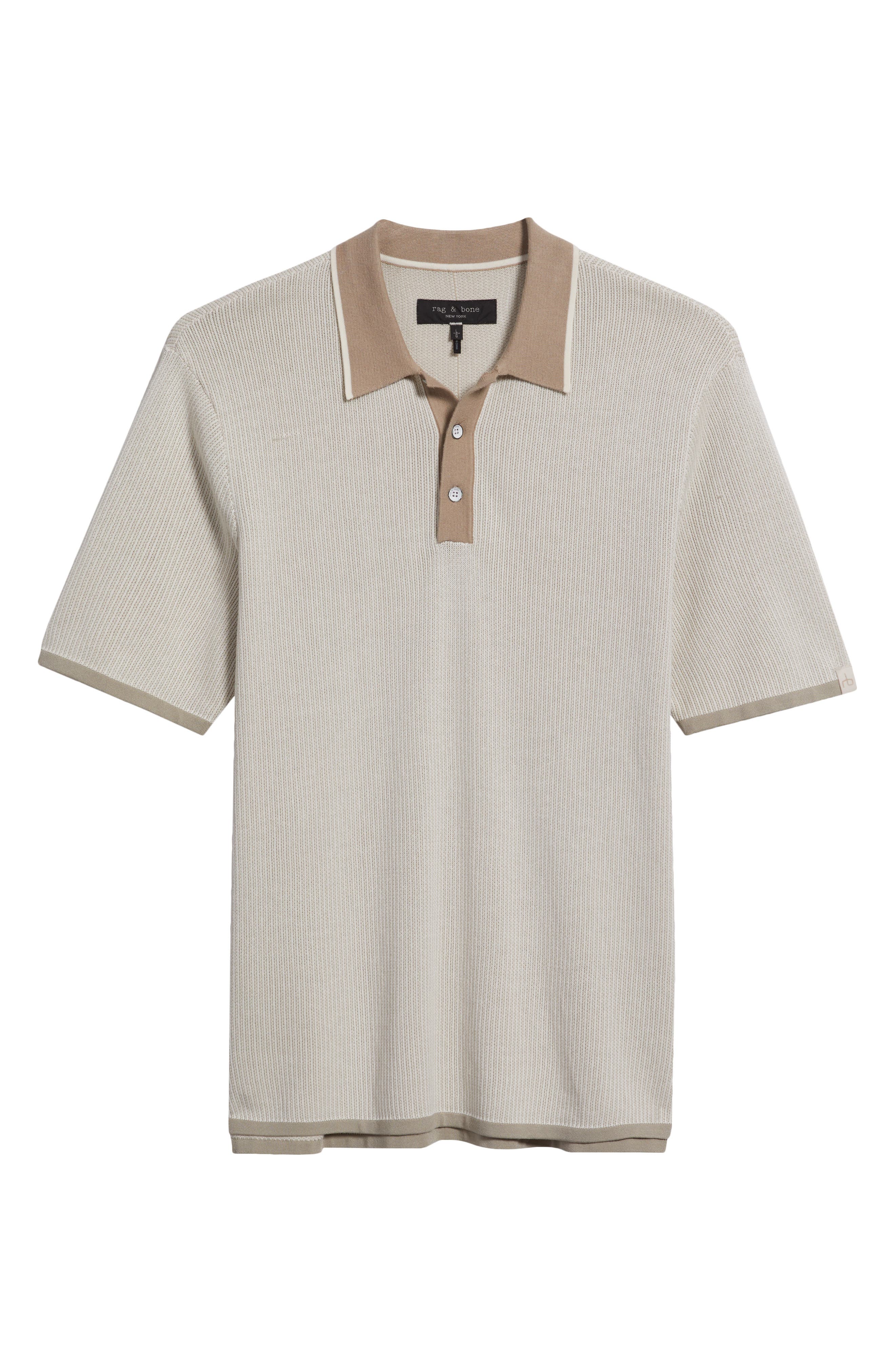 rag & bone Harvey Rib Cotton Blend Polo