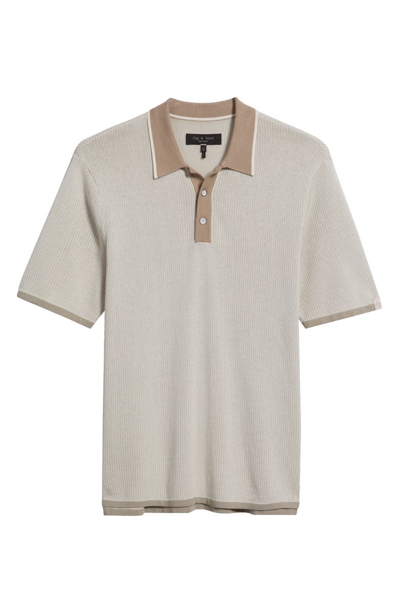 rag & bone Harvey Rib Cotton Blend Polo, Main, color, Light Beige