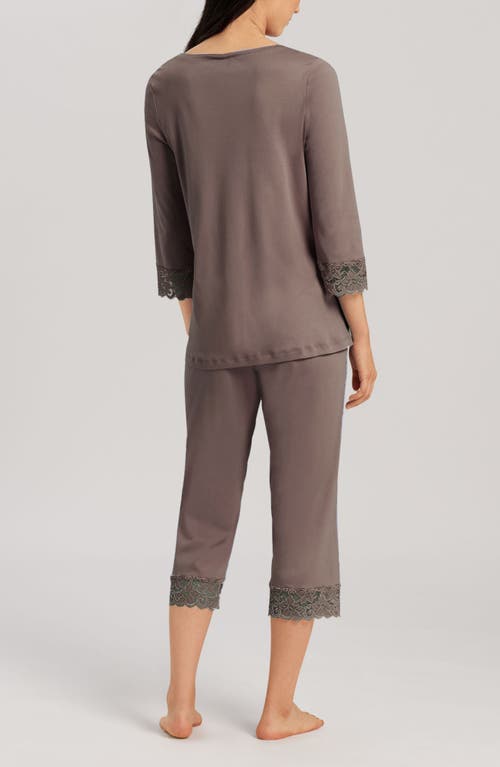 HANRO HANRO MOMENTS LACE TRIM CROP PAJAMAS