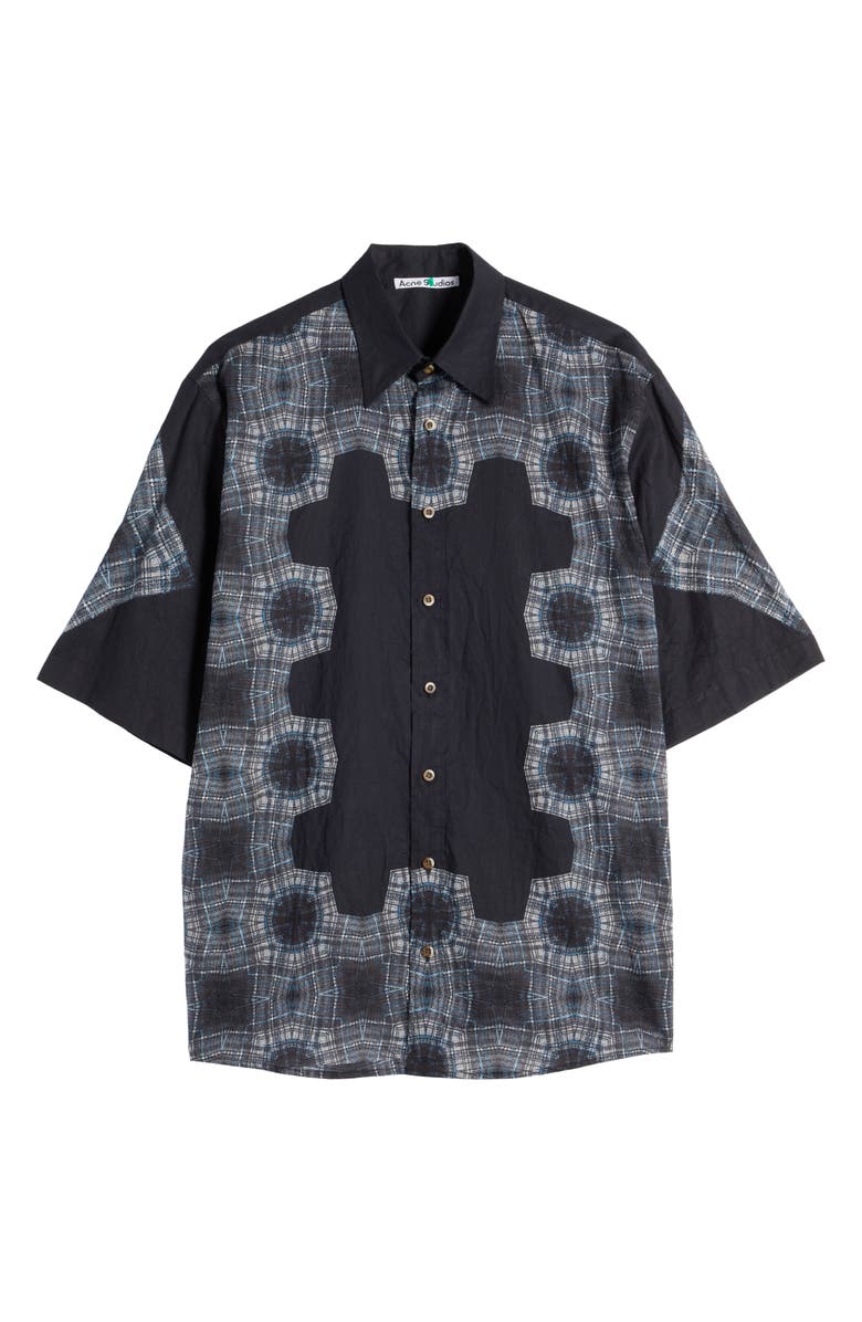 Acne Studios Kaleidoscope Print Short Sleeve Button-Up Shirt, Alternate, color,