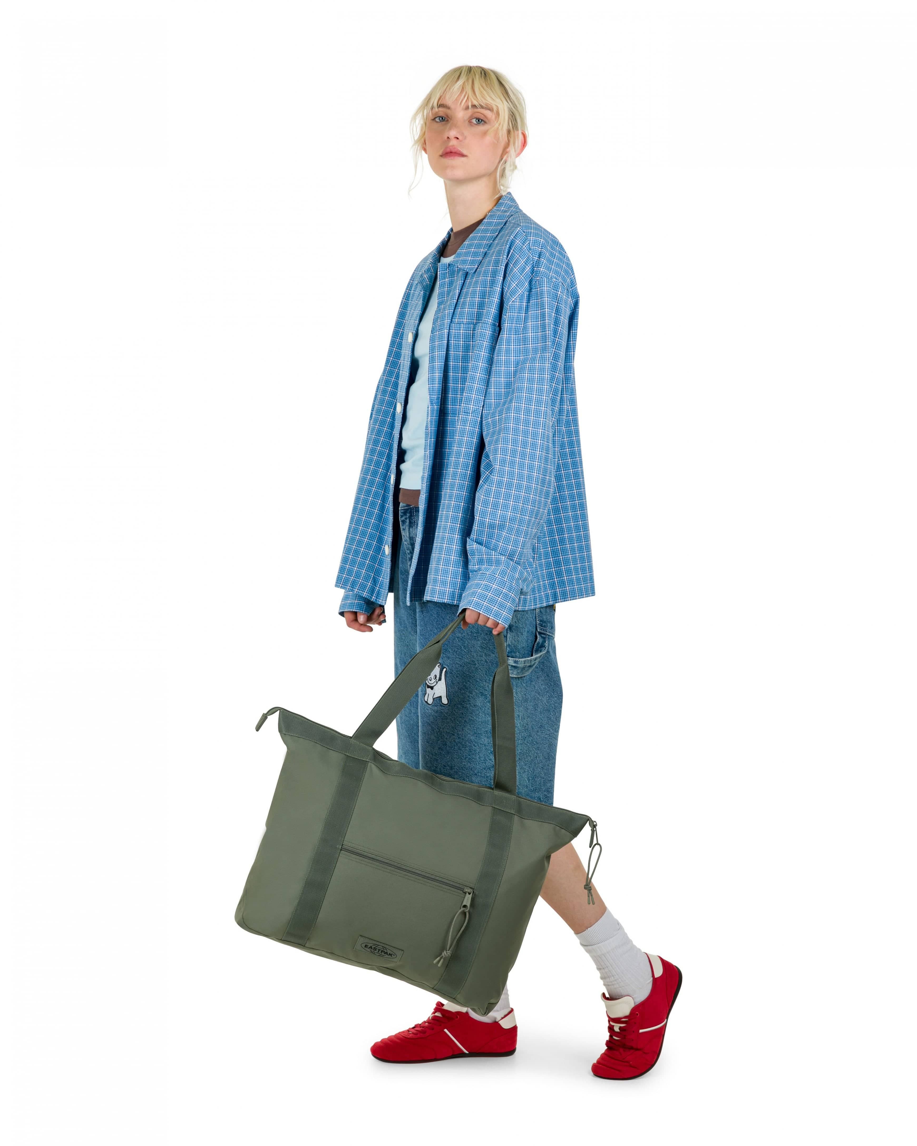 Eastpak Travel Tote Black Shoulder Bags, Alternate, color, Khaki