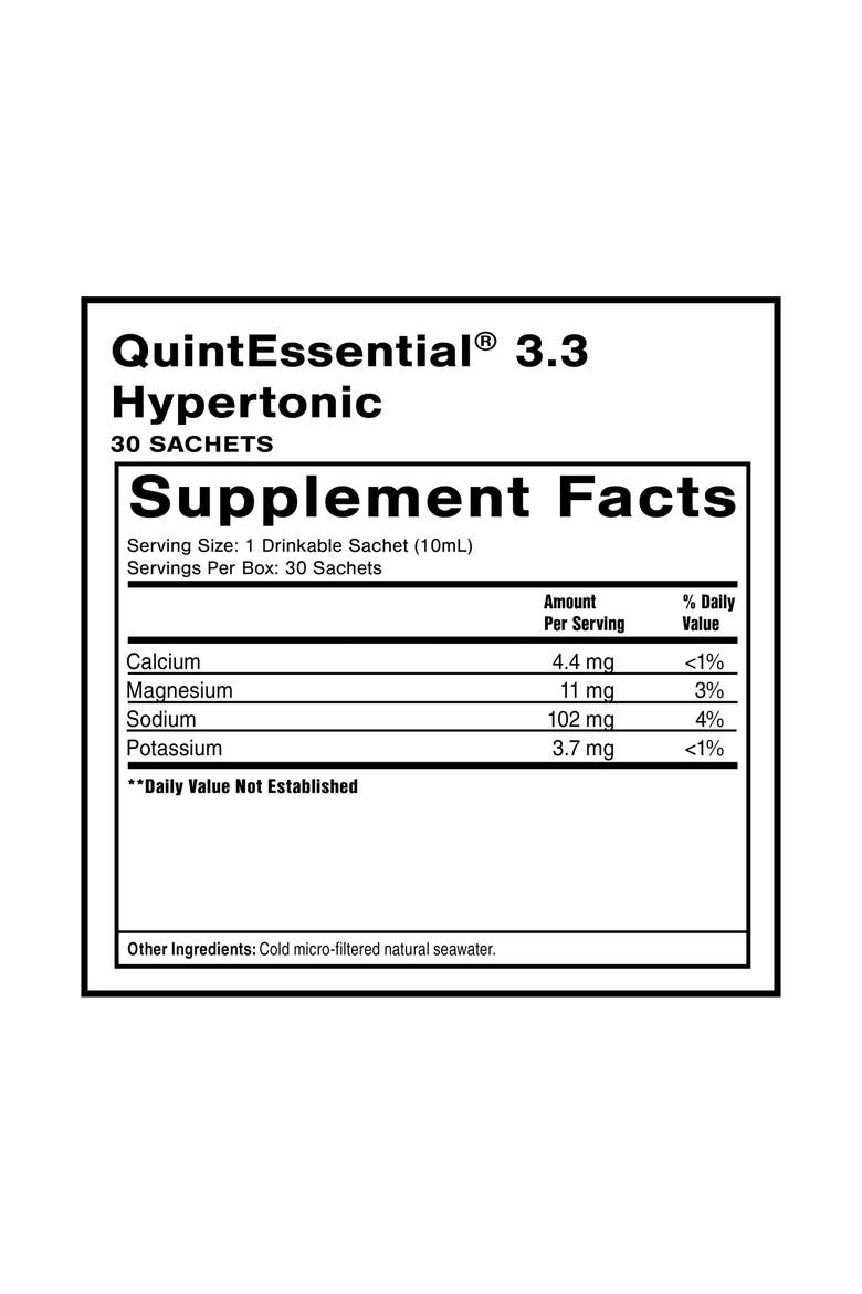 QuintEssential Hypertonic Filtered Sea Water Hydration Sachets, Alternate, color, None