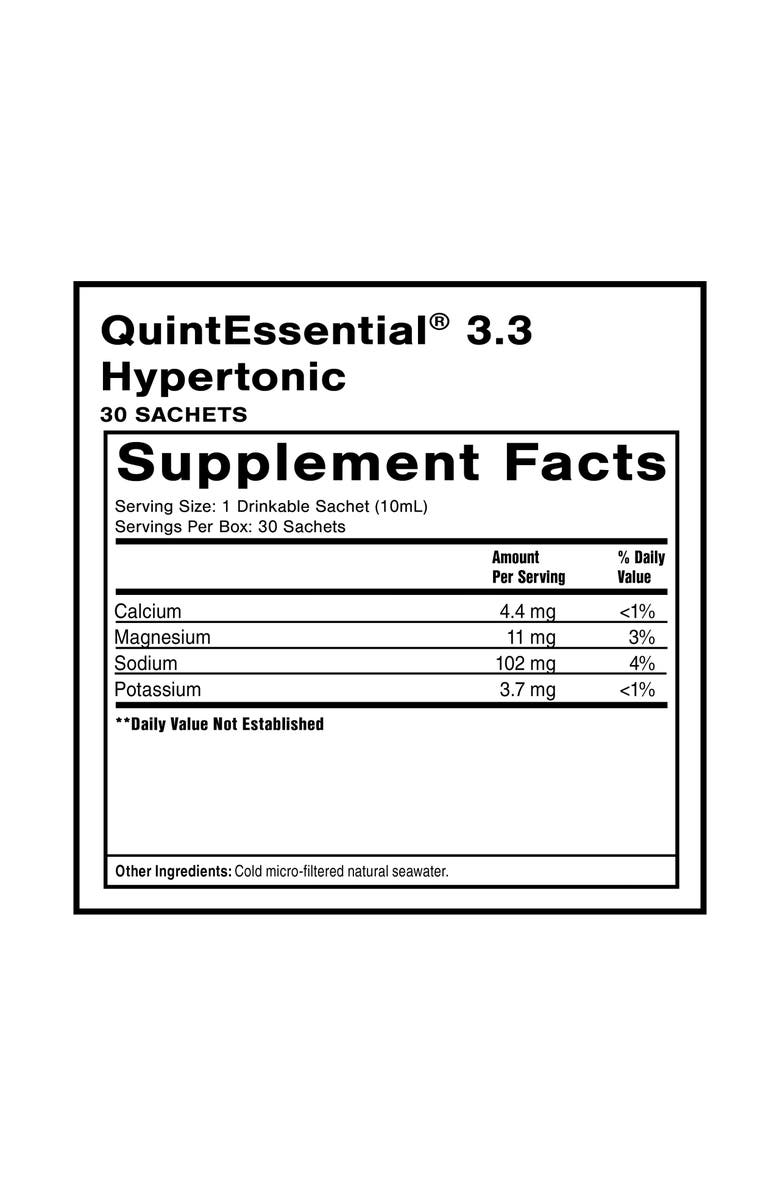 Quicksilver Scientific QuintEssential Hypertonic Filtered Sea Water Hydration Sachets, Alternate, color, NO COLOR