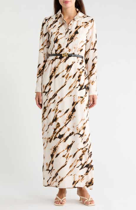 Long Sleeve Belted Shirtdress