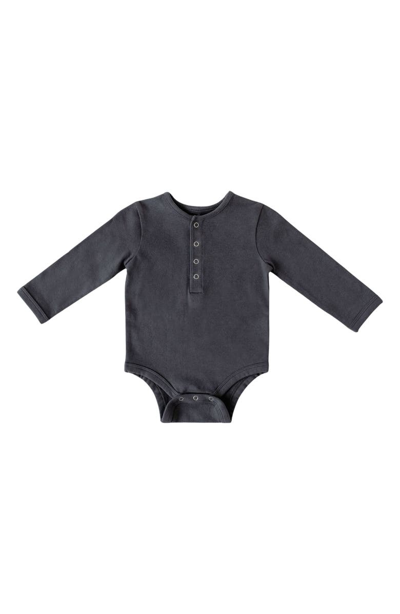 Pehr Essentials Long Sleeve Organic Cotton Bodysuit, Main, color, Fountain Blue