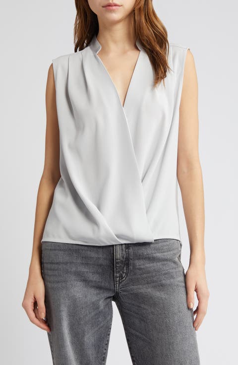 Meredith Sleeveless Surplice Top