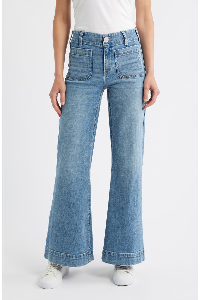 Soho Patch Pocket Wide Leg Jeans, Main, color, VINTAGE WHISKER