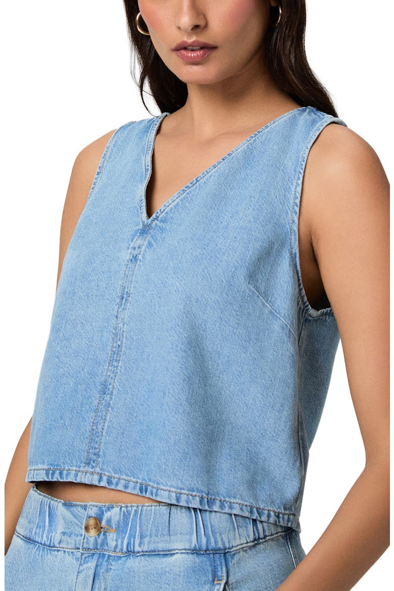 Zola Back Tie Crop Denim Top, Alternate, color, REVOLUTION