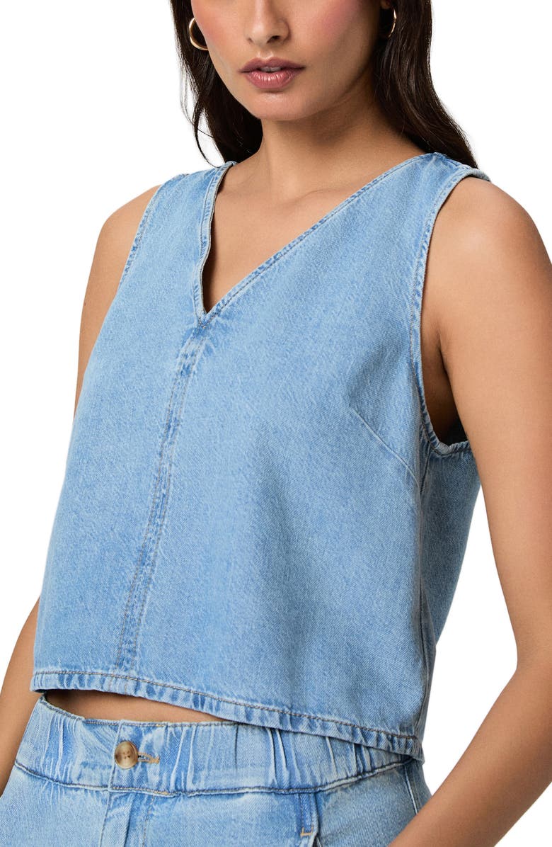PAIGE Zola Back Tie Crop Denim Top, Alternate, color, Revolution