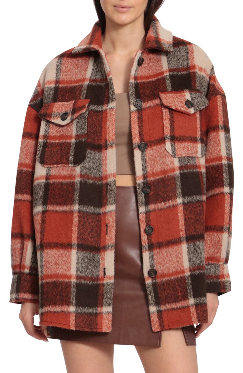 Avec Les Filles Plaid Boyfriend Shacket, Main, color, 