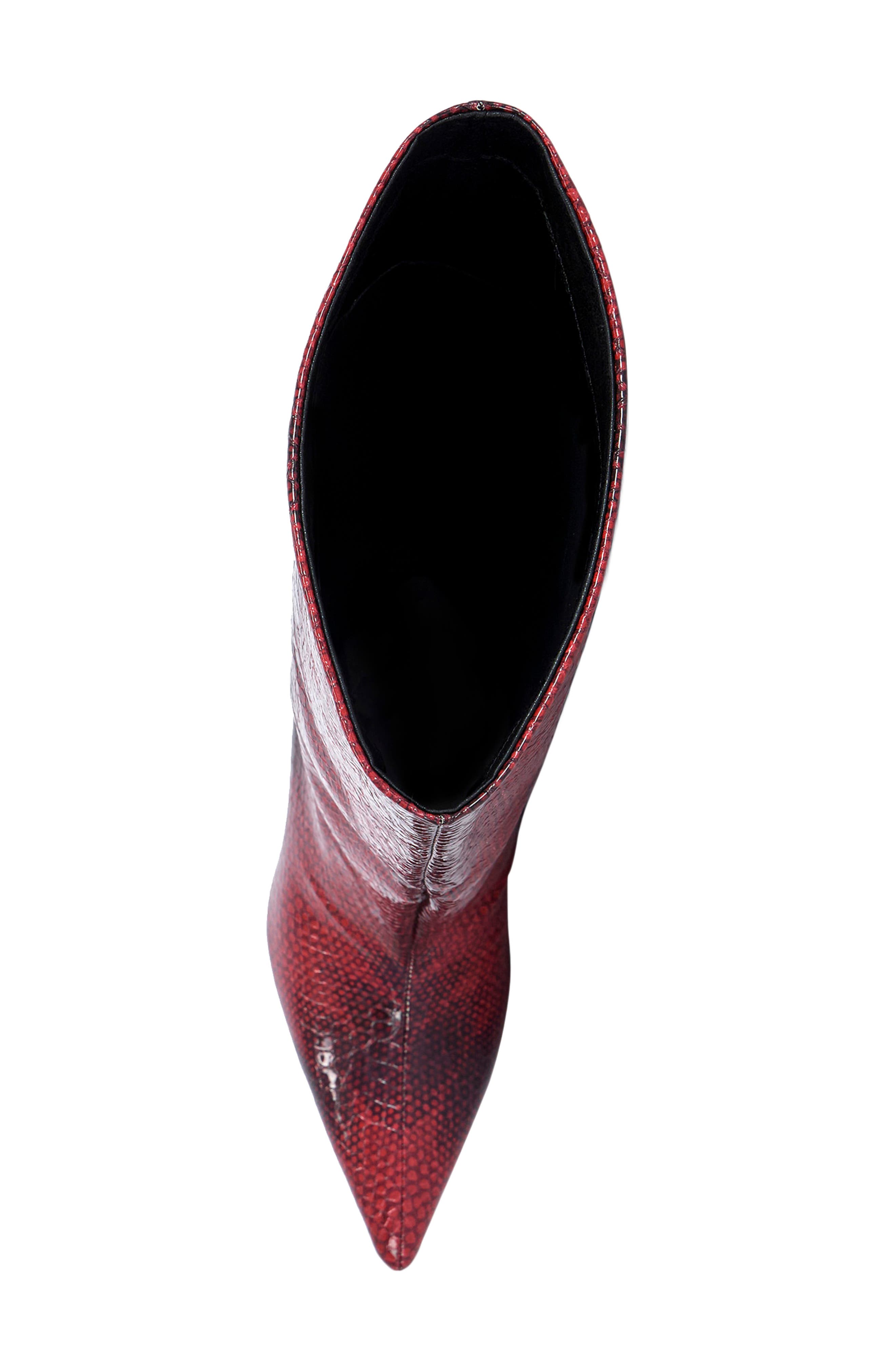Brun Faux Snakeskin Knee High Wedge Boot, Alternate, color, RED MULTI