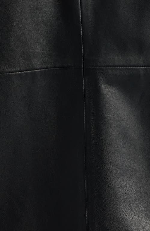 Frye Leather Shirt Jacket In Black