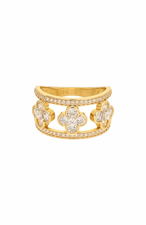 Cubic Zirconia Clover Ring