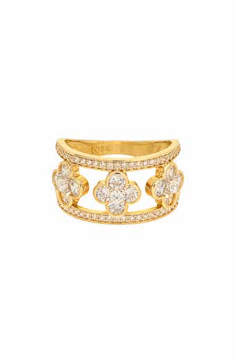 Cubic Zirconia Clover Ring