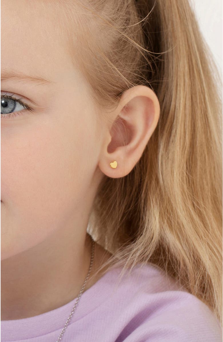 In Season Jewelry 14k Polished Heart Earrings, Alternate, color, Gold