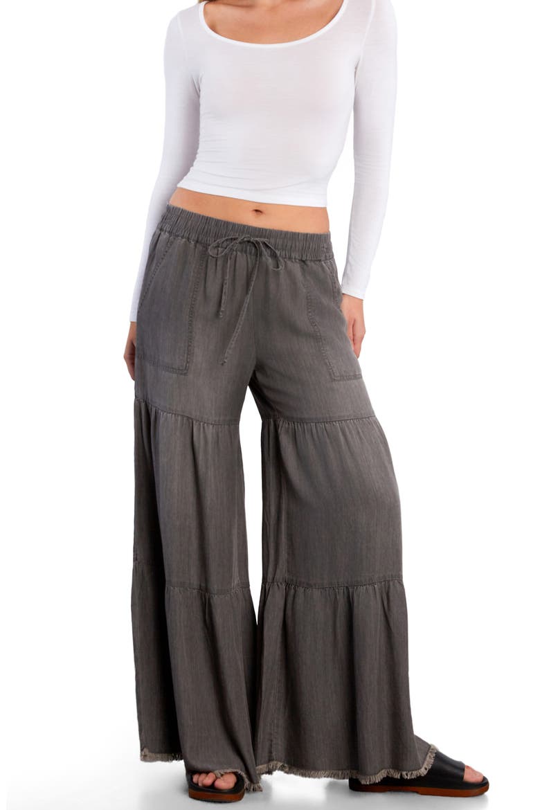 Fancy Cotton Blend Tiered Pants, Alternate, color, BEST GREY