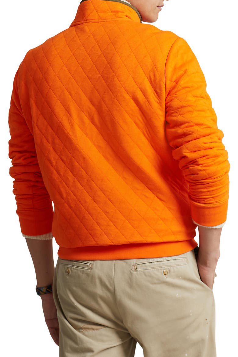 Quilted Double Knit Quarter Snap Pullover, Alternate, color, SAILING ORANGE MULTI