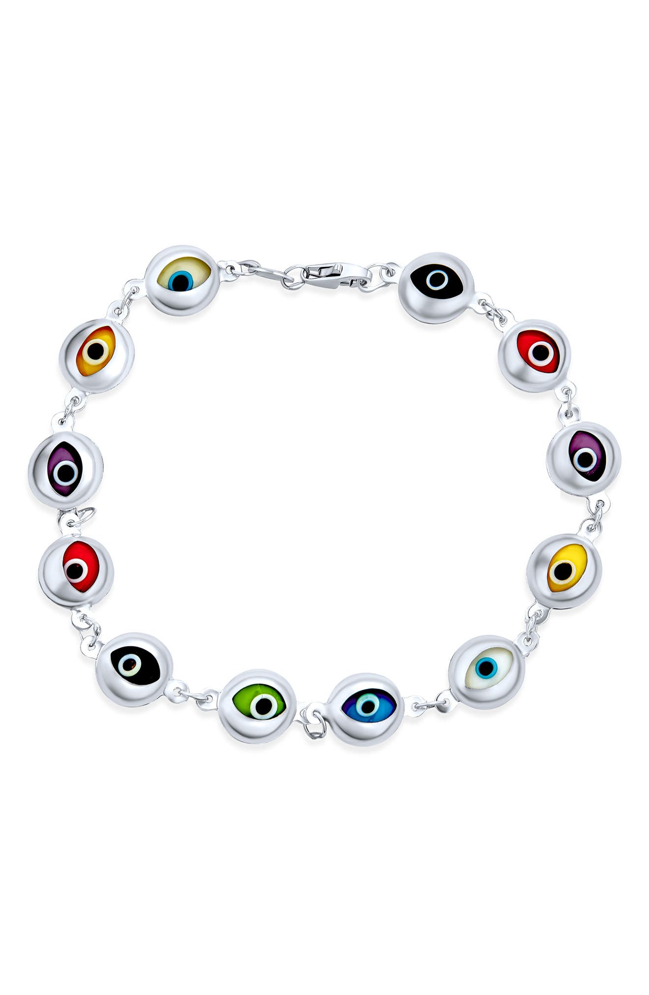 BLING JEWELRY Sterling Silver Evil Eye Bracelet
